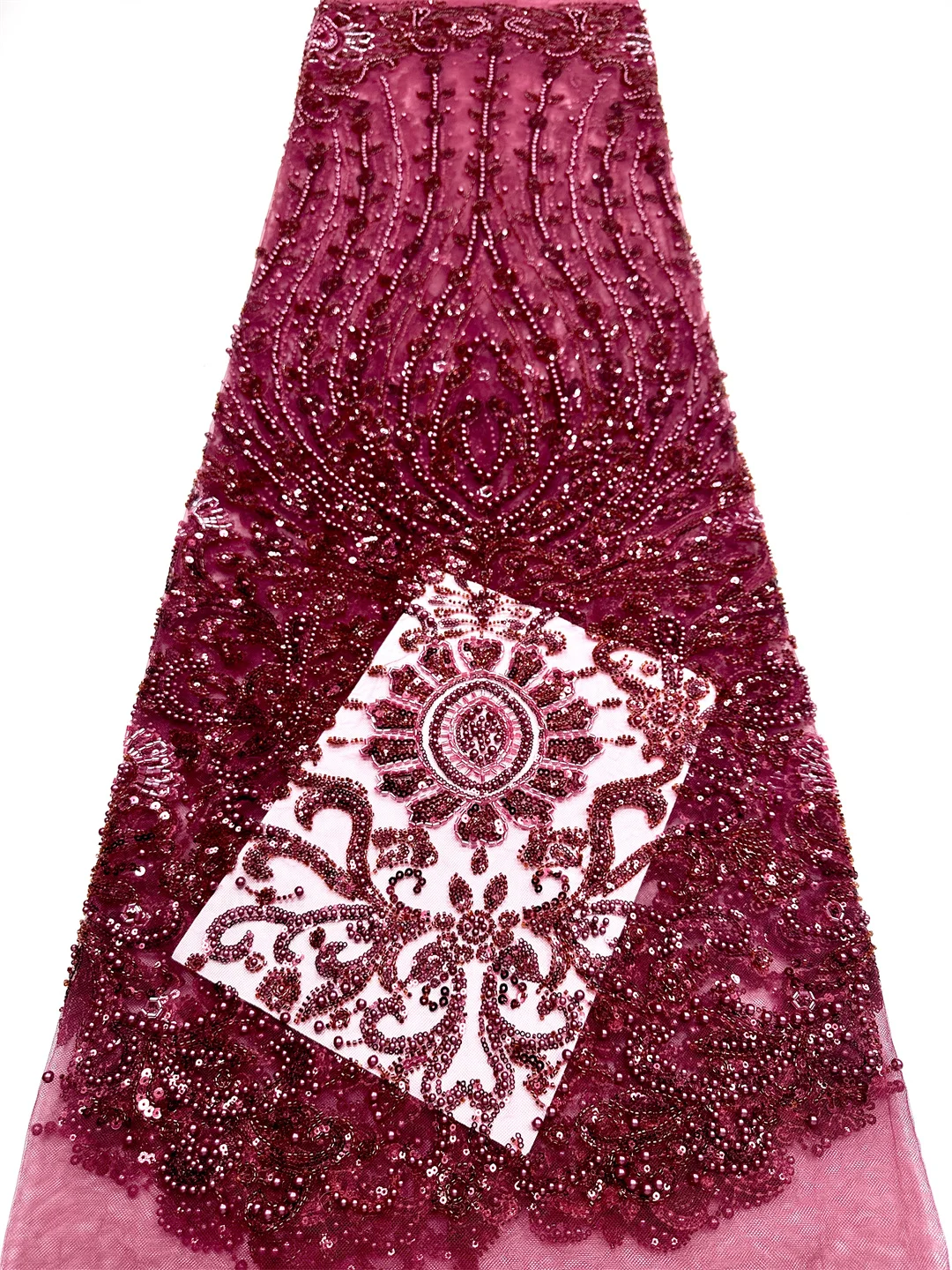 

African Tulle Lace Fabric 2025 Heavy Sequins Beaded Embroidery Nigerian Bridal High Quality French Lace Fabric For Wedding Party