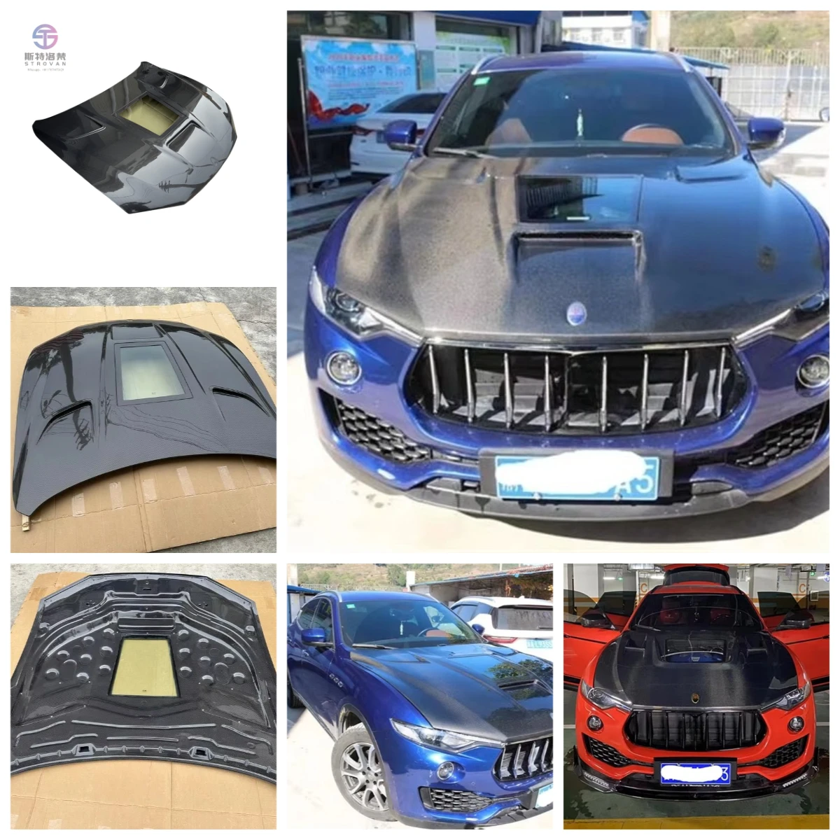 Carbon Fiber Fibre Car Accessories Front Engine Clear Bonnet Hood Fit for Maserati Levante