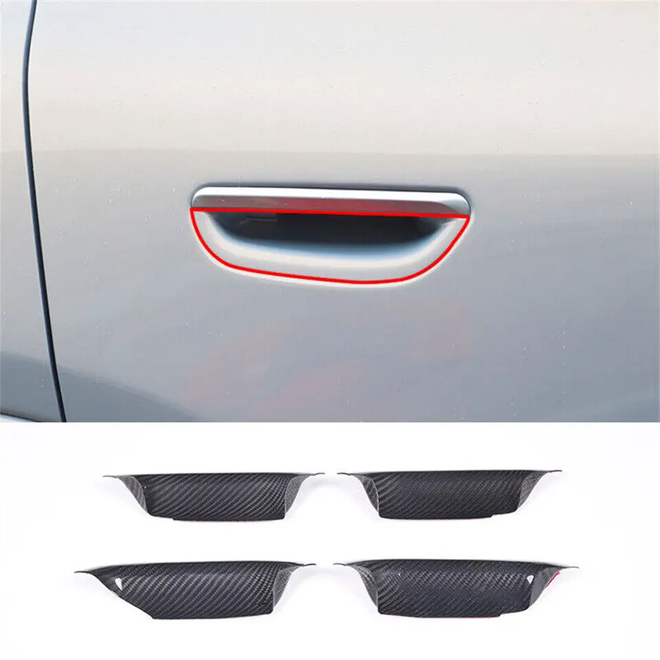 

4Pcs Real Carbon Fiber Car Outdoor Handle Bowl Cover Trim Fit For Maserati Grecale 2022-2023