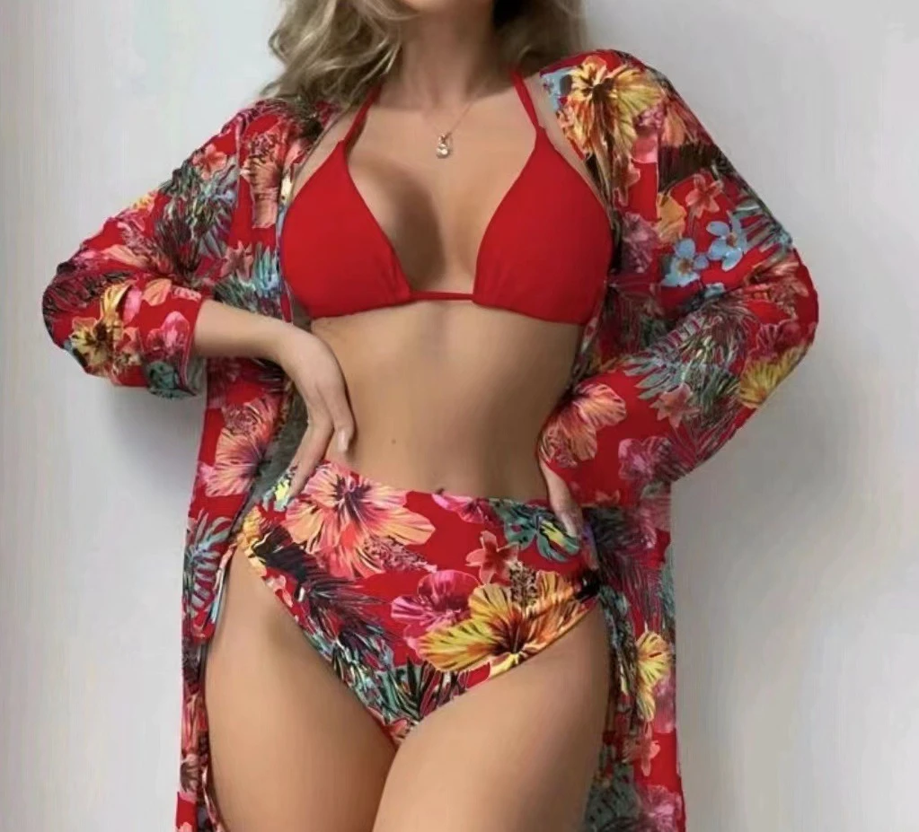 

Bikini Swimsuit Woman Three-piece Sets Summer 2024 New Sexy Fashion Versatile Y2k Sports Swimwear Suits for Female Streetwear