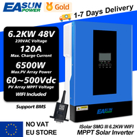 EASUN 6.2KW MPPT Solar Inverter 48v 6500W PV Input 60-500VDC 120A Charger Off Grid Inversor Support BMS for Solar Power System