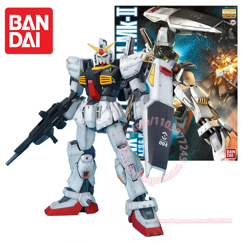 

BANDAI Gundam MG 1/100 Mk-II Собранная модель Детская игрушка Настольный орнамент Подвижные суставы Подарок на день рождения Периферийные фигурки