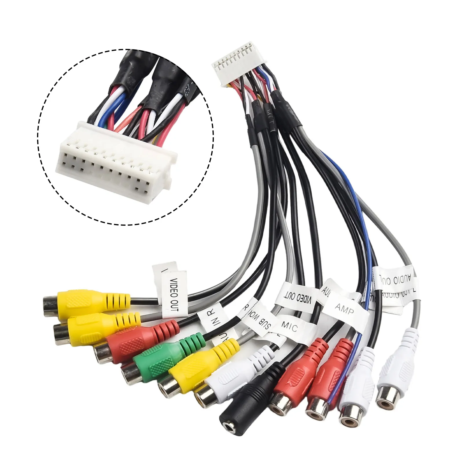 Car Radio Cable Dual XDCPA10BT Pre-Amp/Video AV Input Output & Camera Cable 20 Pin Car Radio Stereo Wiring Harness Cable Adapter