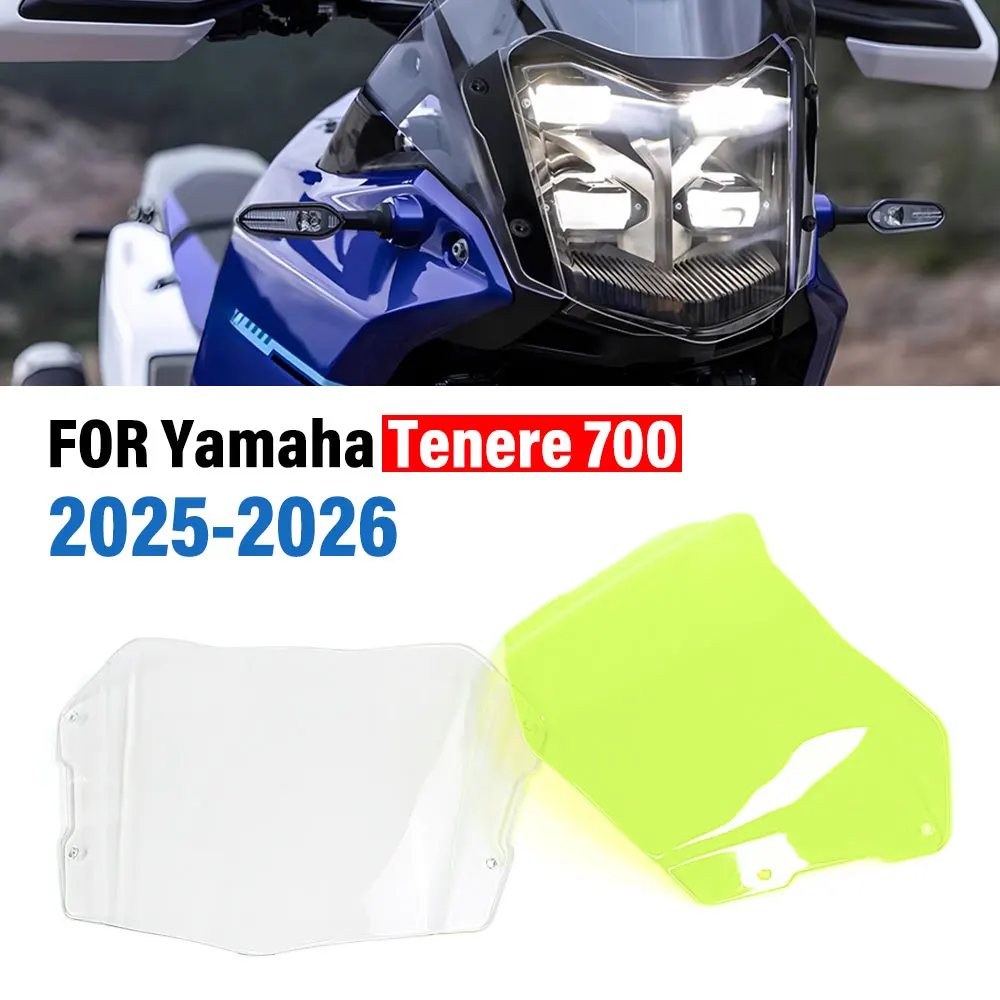 

Для YAMAHA Tenere 700 TENERE700 2025 2026 мотоциклетная крышка передней фары, акриловый корпус фары, водонепроницаемый комплект наклеек