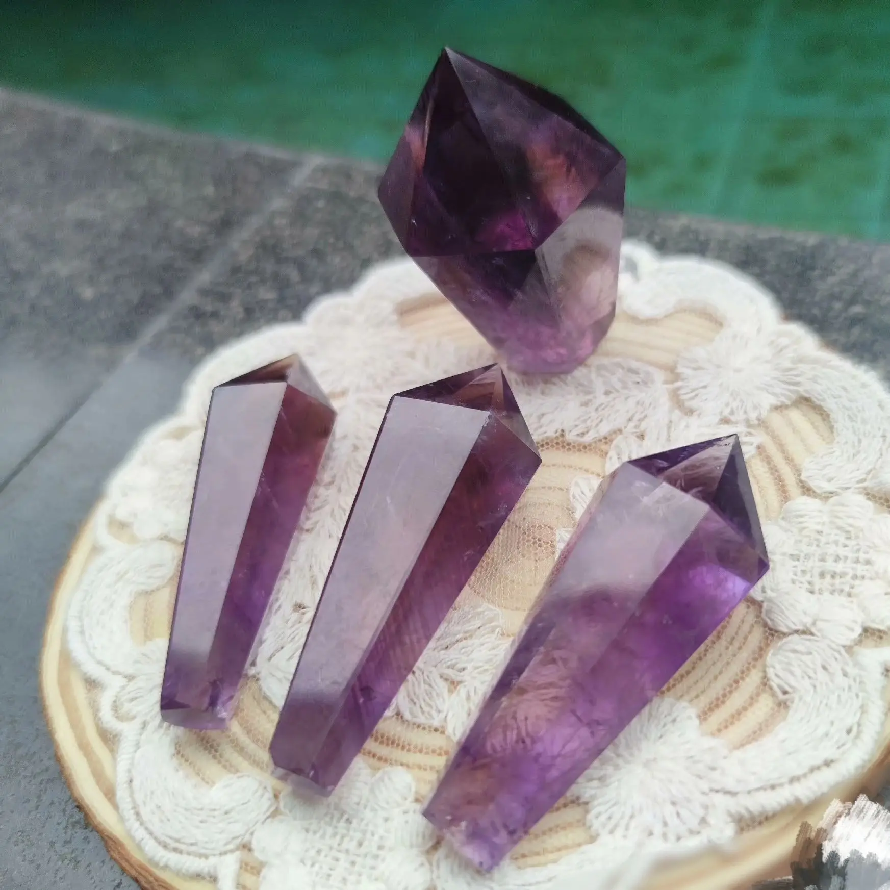 High Quality Natural Crystal Brazilian Amethyst Wand Tower Point Gemstones Healing Mineral Energy Home Decorations Gift