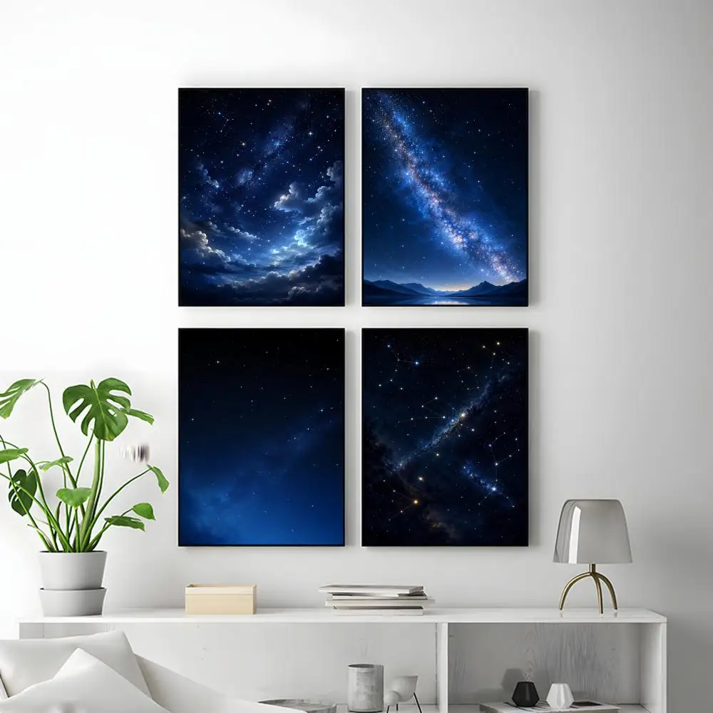 Night Sky Stars Poster HD Versatile Waterproof Wall Decor Self Adhesive Perfect for Any Room & Ideal Gift