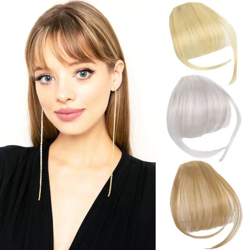 Air Bangs Wig For Women's Opening Natural Forehead French Fake Bangs Patch Light And Thin Style With Straight Bangs