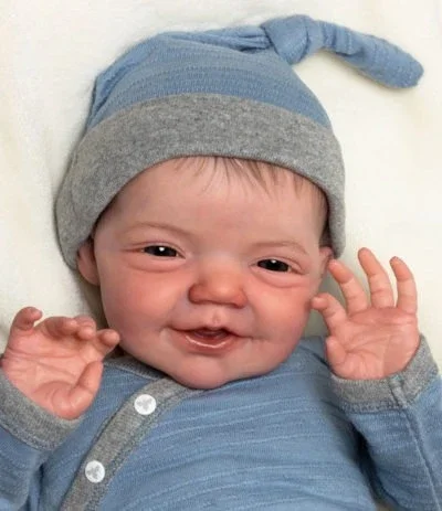 

NPK 19''Reborn Doll Kit Smile Baby Charlie Already Painted Reborn Doll Parts with 3D Skin Tone Hand Painted Hair Kit Bebê Reborn