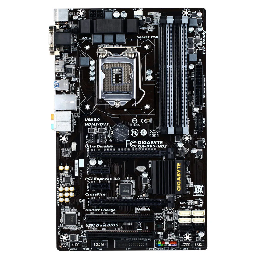 Gigabyte GA-B85-HD3 LGA 1150 DDR3 B85-HD3 32GB usado para i3 i5 i7 22nm cpu placa base de escritorio