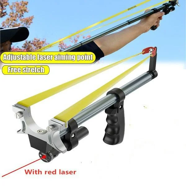 

Hunting Slingshot Adjustable Fiber Optic Sight Resin/Steel Sling Shot Catapult Replacement Rubber Bands Shoot Ammo Balls BOW