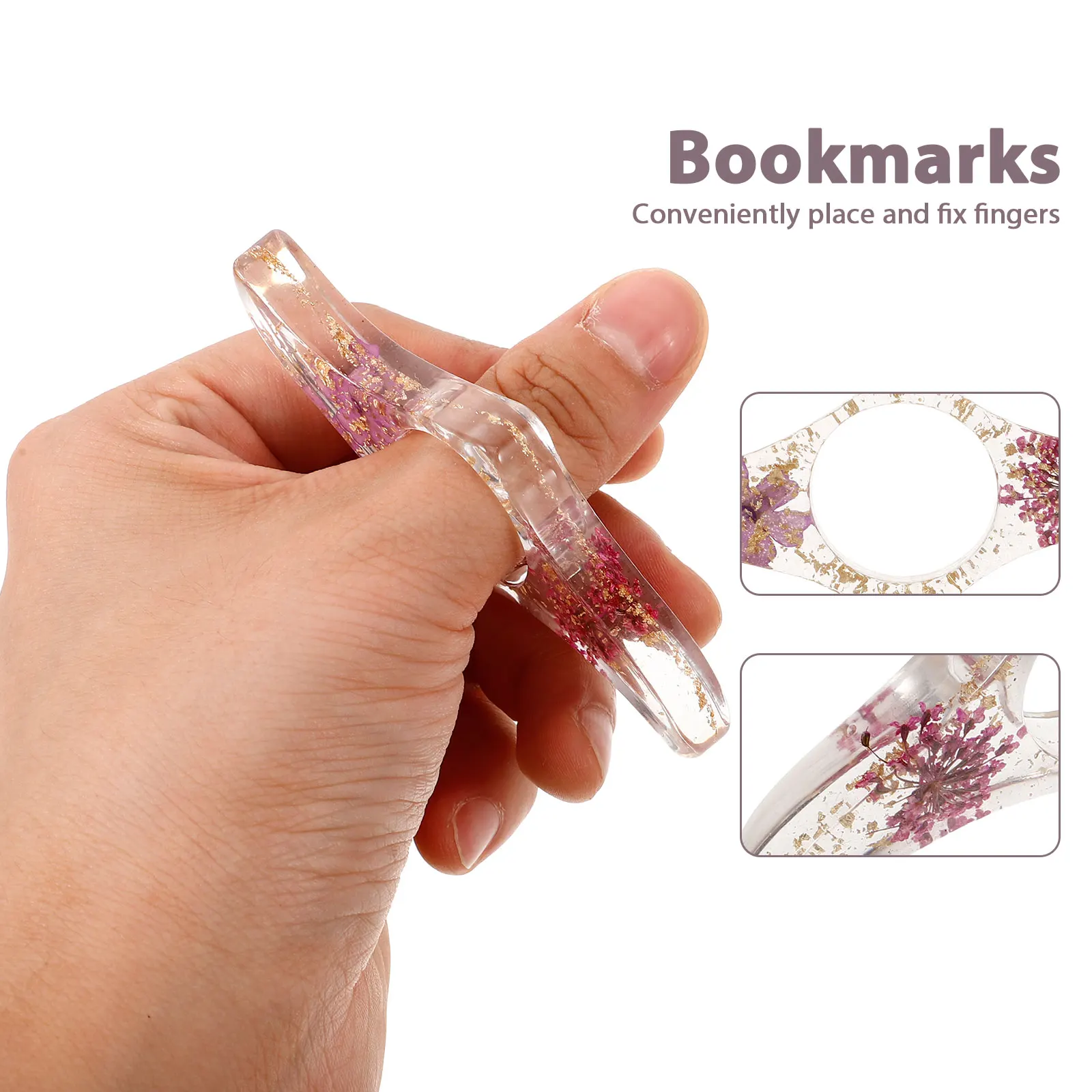 

Flower Bookmark Ring Book Lovers Page Holders Reading Accessories Thumb Holders Gadgets Sturdy Materials Elegant Charms