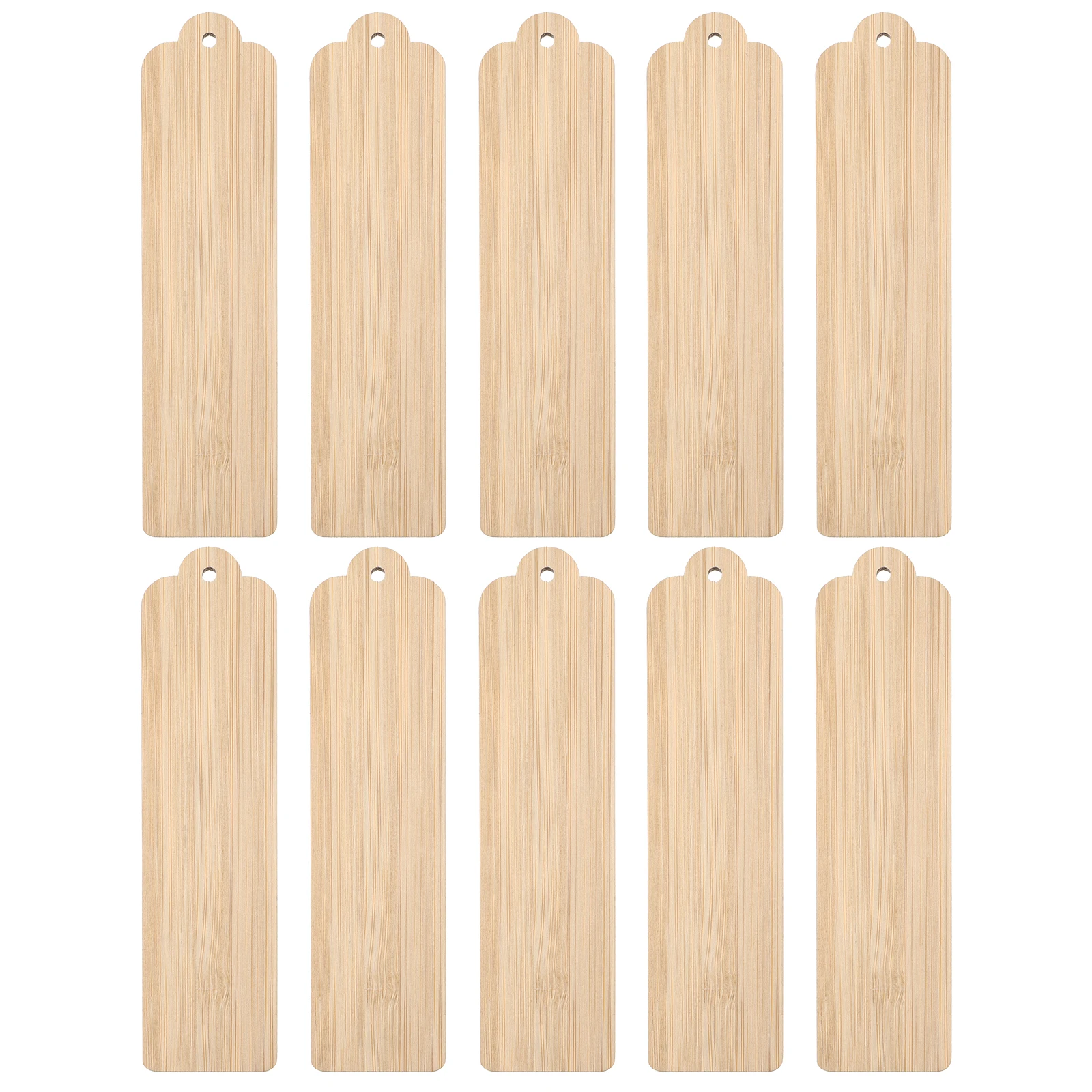 

10pcs DIY Bookmarks Materials Unfinished Wood Tags Creative Wooden Craft Bookmark Supplies for Students Graduates Readers