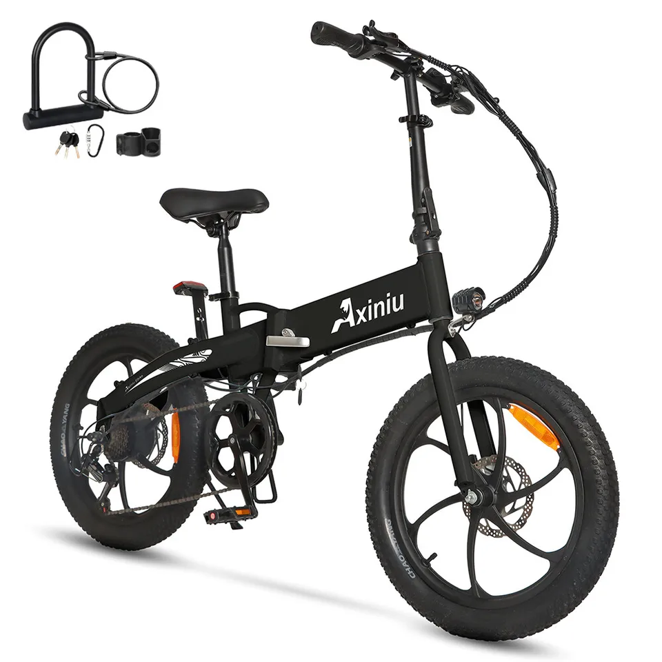 20" Folding Electric Bicycle 750W Fat Tire Commuting Mountain City E-bike Axiniu image 2