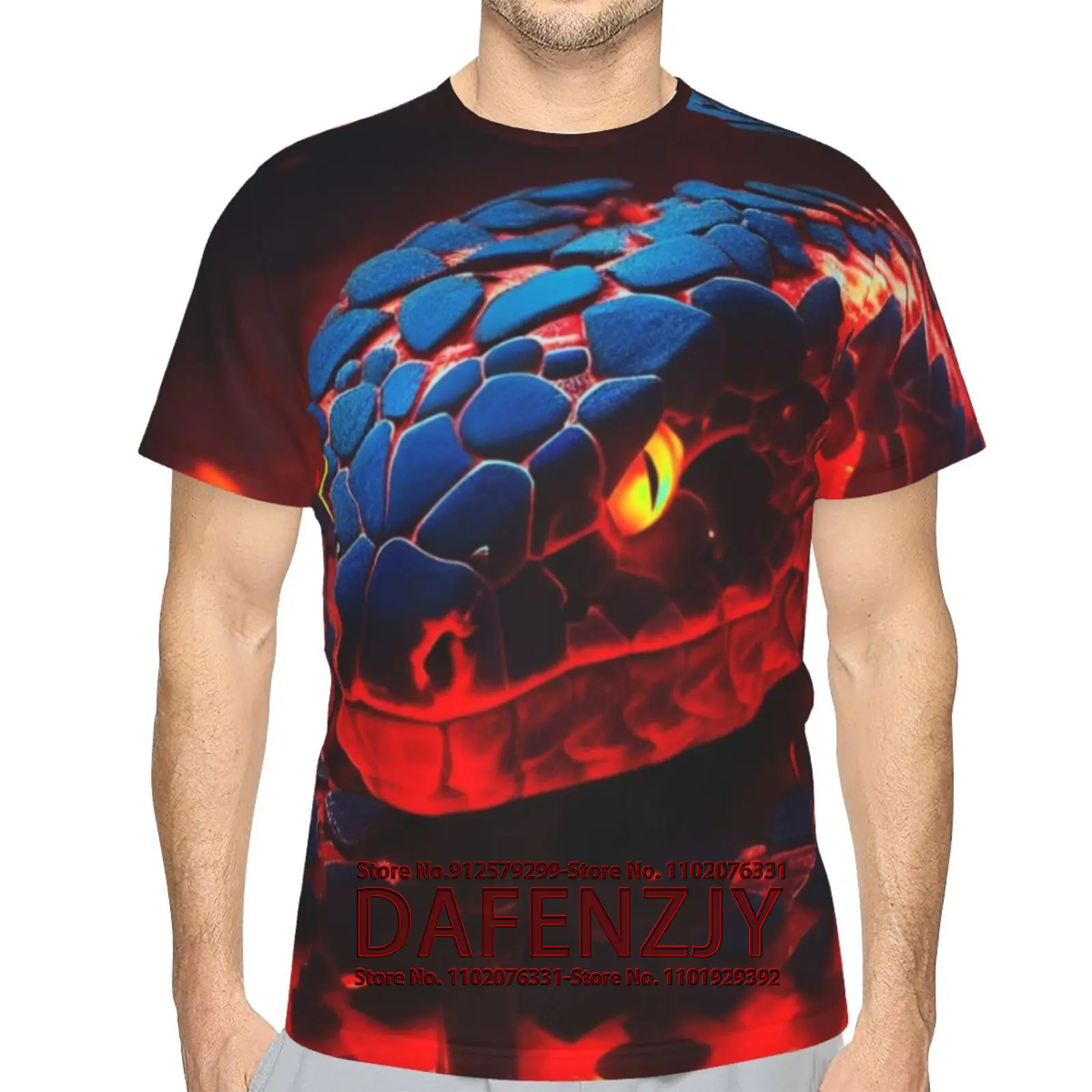 Men/women 3D Printed Snake Graphic Short Sleeve T-Shirts for Men