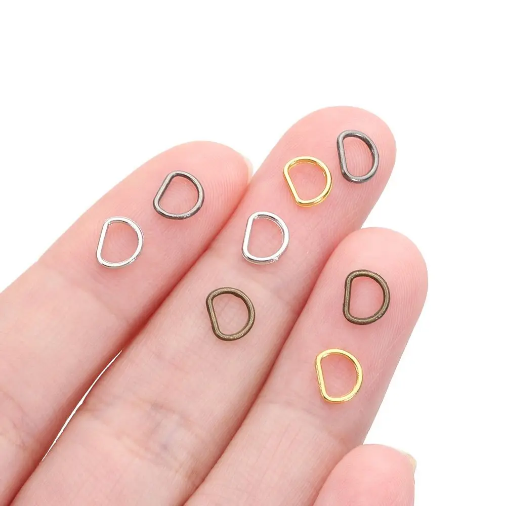 100pcs 4mm/5mm  Mini Ultra-small D-Buckle Diy Dolls Buckles Belt Buttons  Bags Accessories