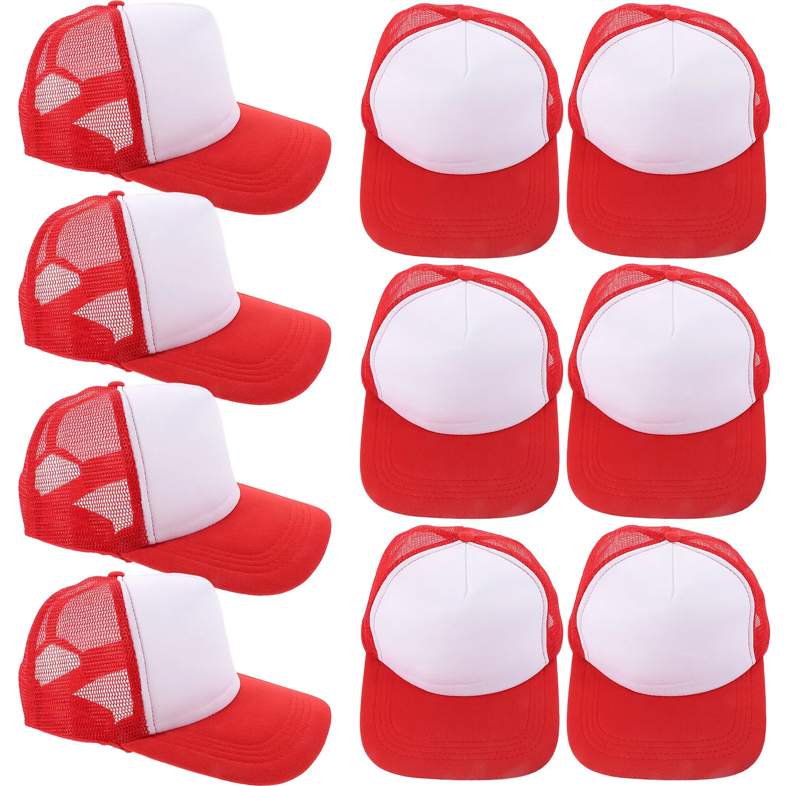 10Pcs Blank Baseball Hats Mesh Design DIY Sublimation Hat Washable Reusable Casual Stylish Gift for Men Women Unisex