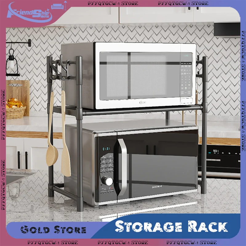 Kitchen Storage Rack Multi-Layer Microwave Rack Simple Standing Countertop Condiment Oven Organizer Shelf Kitchen Accessories