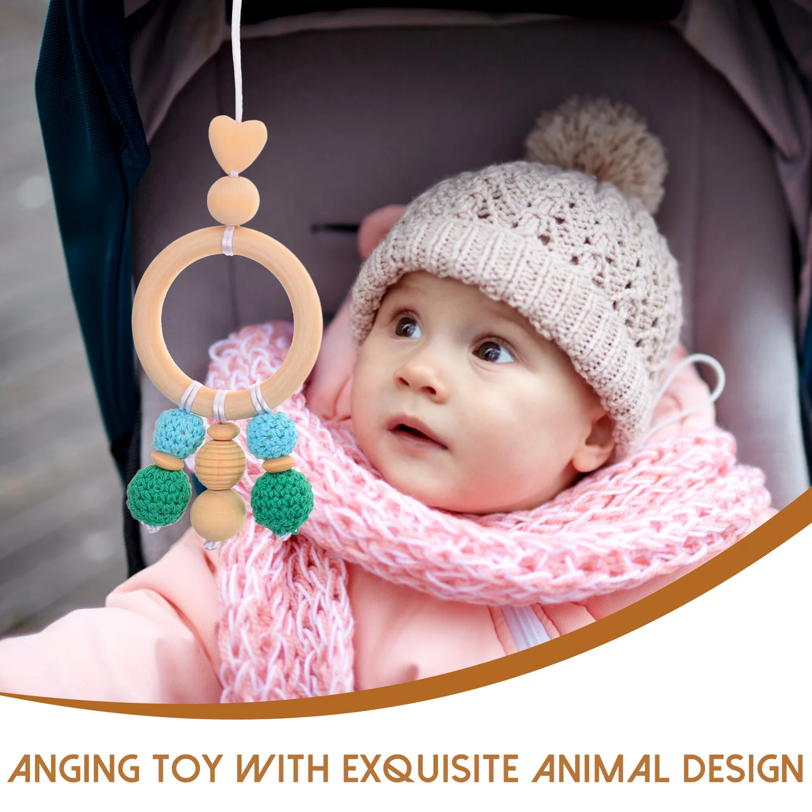 

4 Pcs Baby Room Decoration Pendants Toys Hanging Crib Accessories Pram Attachment Toddler