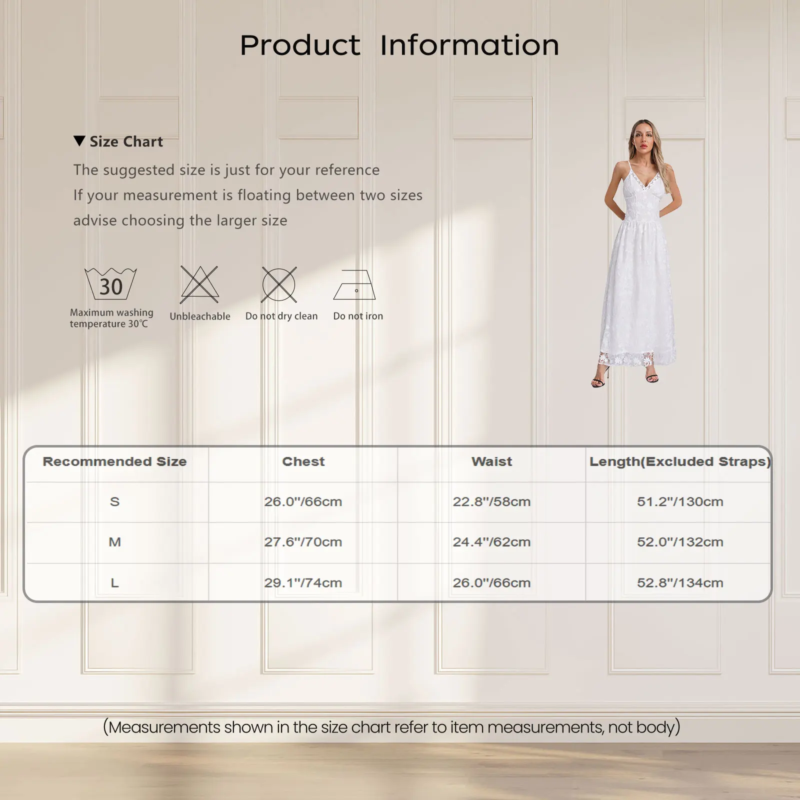 Abito lungo da donna ricamato in pizzo floreale con scollo a V a vita alta Big Swing Slim Fit A-line Sling Abiti Abito Boho Beachwear