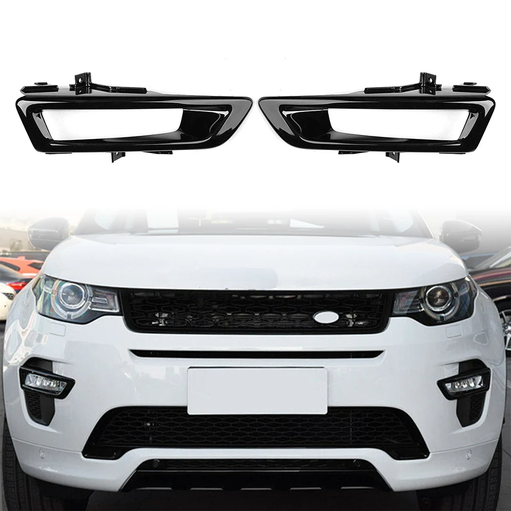2Pcs Car Front Fog Light Lamp Cover Shell Trim Black For Land Rover Discovery Sport L550 2015 2016 2017 2018 LR061234 LR061299