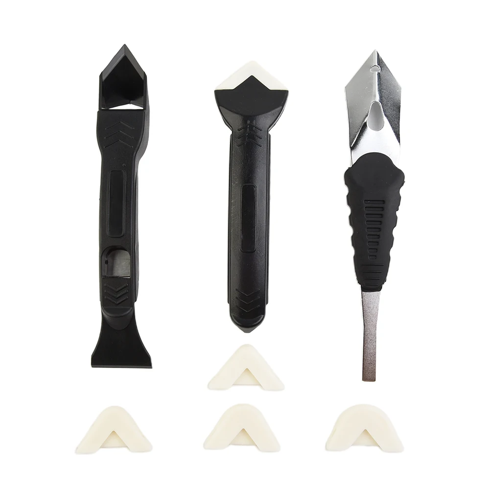 

3pcs Set Door Silicone Removal Scraper Finishing Cleaning Kit Cleaner Scrapers Sealant Caulking Tool Spatula Scraper