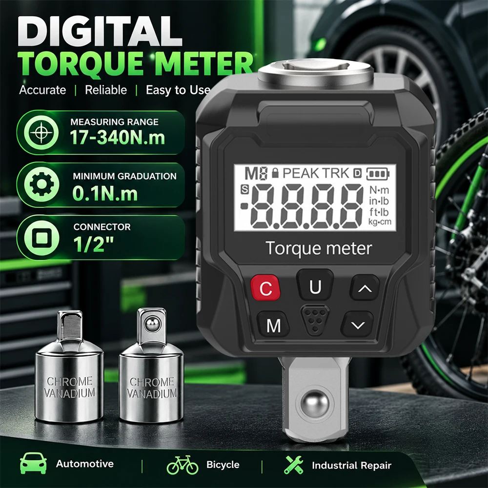 Digital Torque Meter High Precision Torque Wrench Adapter 1/2" Drive Electronic Torque Gauge Bicycle Car Industrial Repair Tool