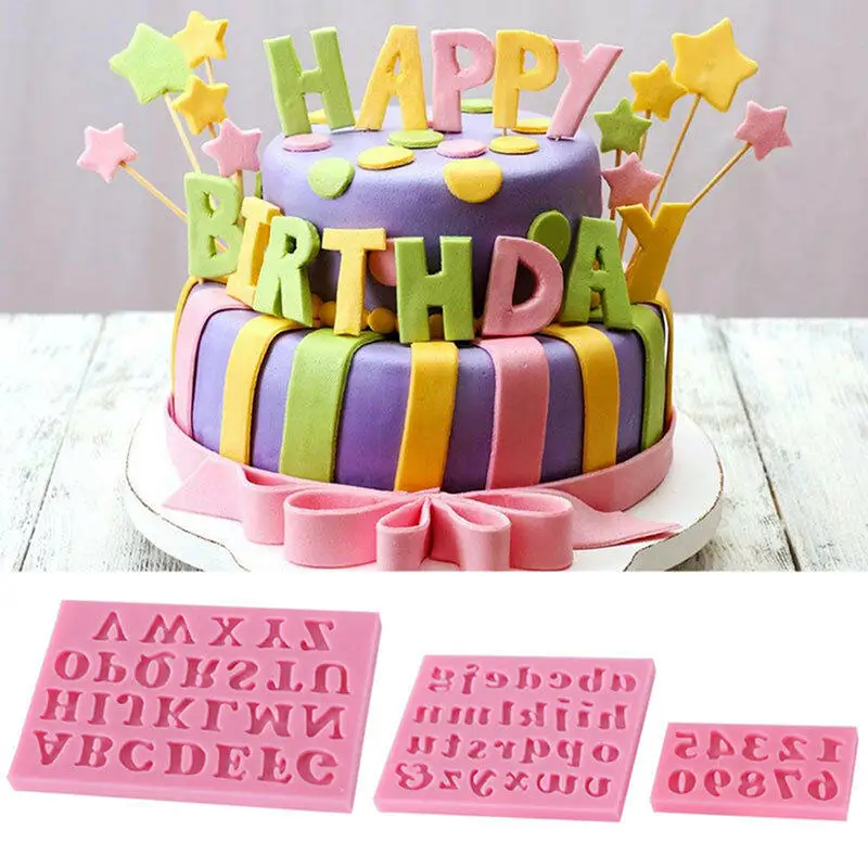 

1Set Number Letter Cake Mold Sugar Cake Mold Uppercase Letters+lowercase Letters+numbers 3 Patterns Packed Together