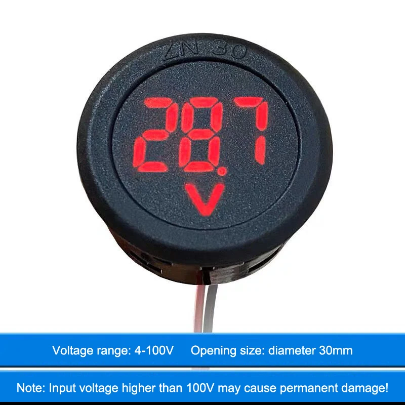 Waterproof Voltmeter DC 4-100V LED Digital Display DC Digital Car Voltage Current Meter Volt Detector Tester Monitor Pane