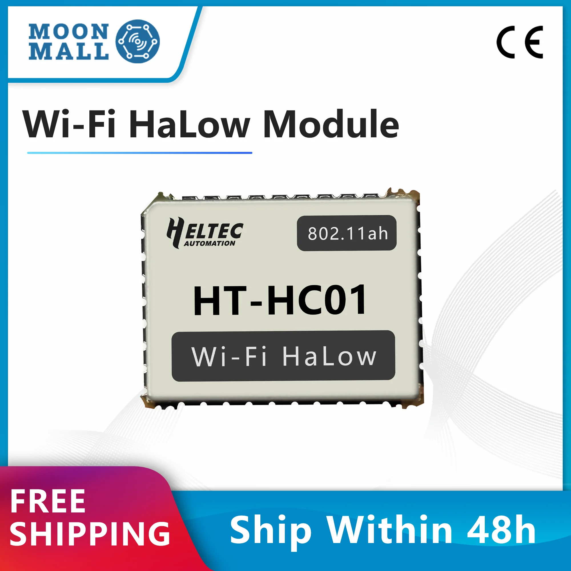 Heltec Wi-Fi HaLow Module HT HC01 Dual Band 24GHz Sub 1GHz Wi-Fi MESH Long Range High-Speed Data Transfer Wireless Access IoT