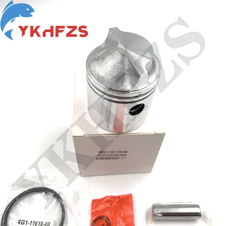 6E0-11631-00 -98 97 6E0 Piston (Std) Kit for Yamaha Outboard Motor 2-stroke 4HP 5HP 6E0-11631；6E0-11631-00 50MM Marine Engine