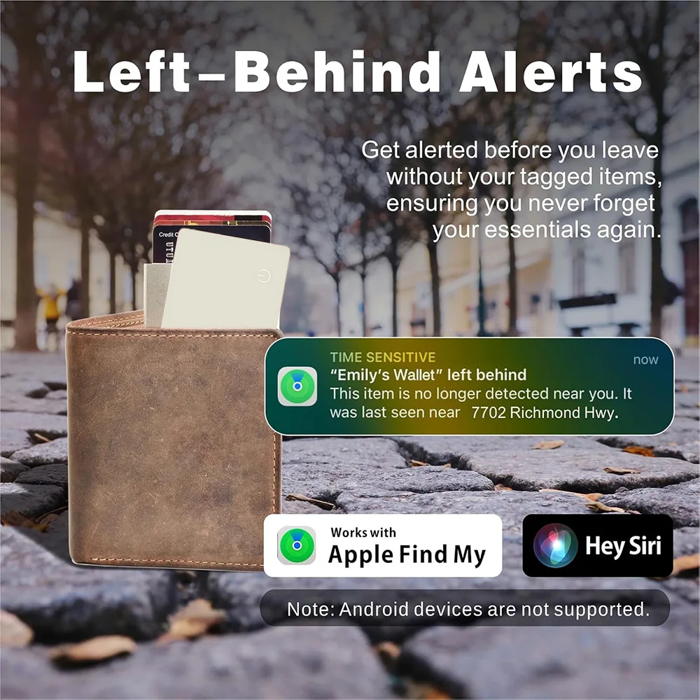 Cienki lokalizator AirTag w kształcie karty, 1,6 mm, ładowalny, kompatybilny z funkcją Find My (tylko iOS), lokalizator do bagażu. — zdjęcie produktu 4