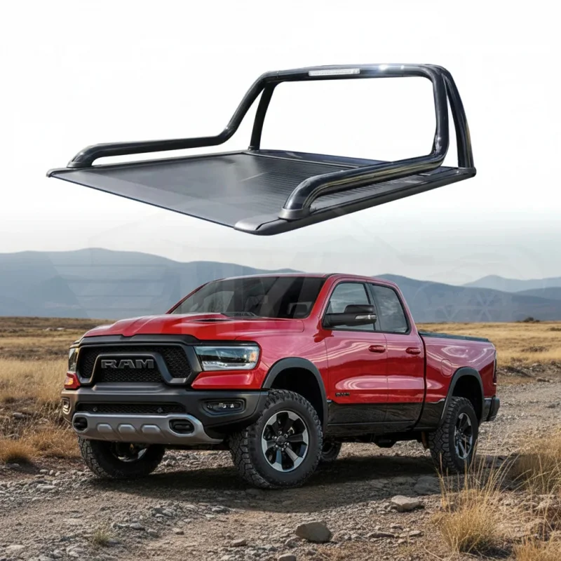 

Universal Pickup Truck 4X4 Off-Road Sports Bed Rack Led Stainless Steel Roll Bar Ram 1500 2500 3500 300 LBS