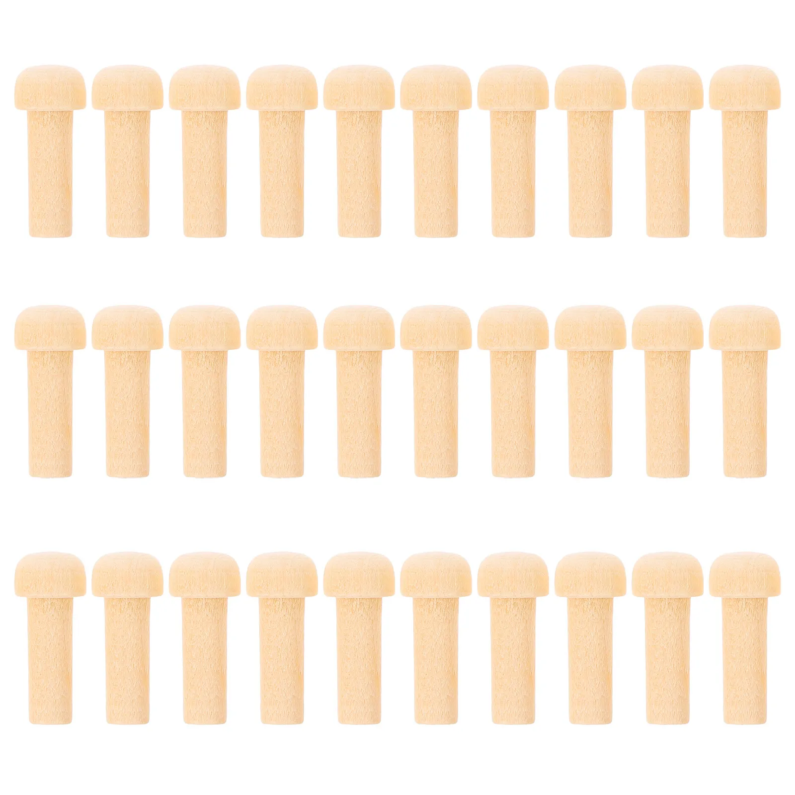 

50Pcs Wooden Craft Accessories Natural Wood Dowel Rods for DIY Painting Unfinished Mushroom Shape Pegs for Home Decor Art