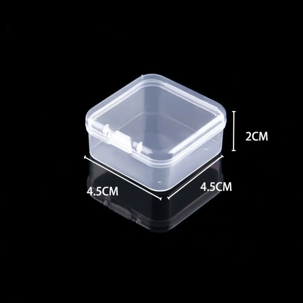 Portable Square Storage Box Transparent Plastic Jewelry Beads Container Durable Sundries Organizer Power Tools Holder