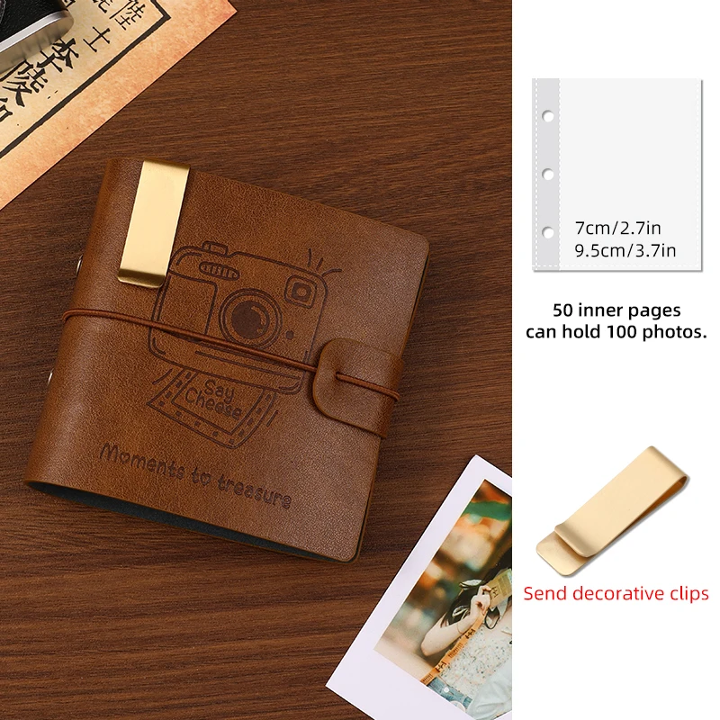 50 Seiten können 100 Fotos aufnehmen, PU-Einbandalbum, verschiebbare Tasche, Sternkarten-Sammlung, DIY-Display, mehrere Farben, Campus-Aufzeichnung – Detail 11
