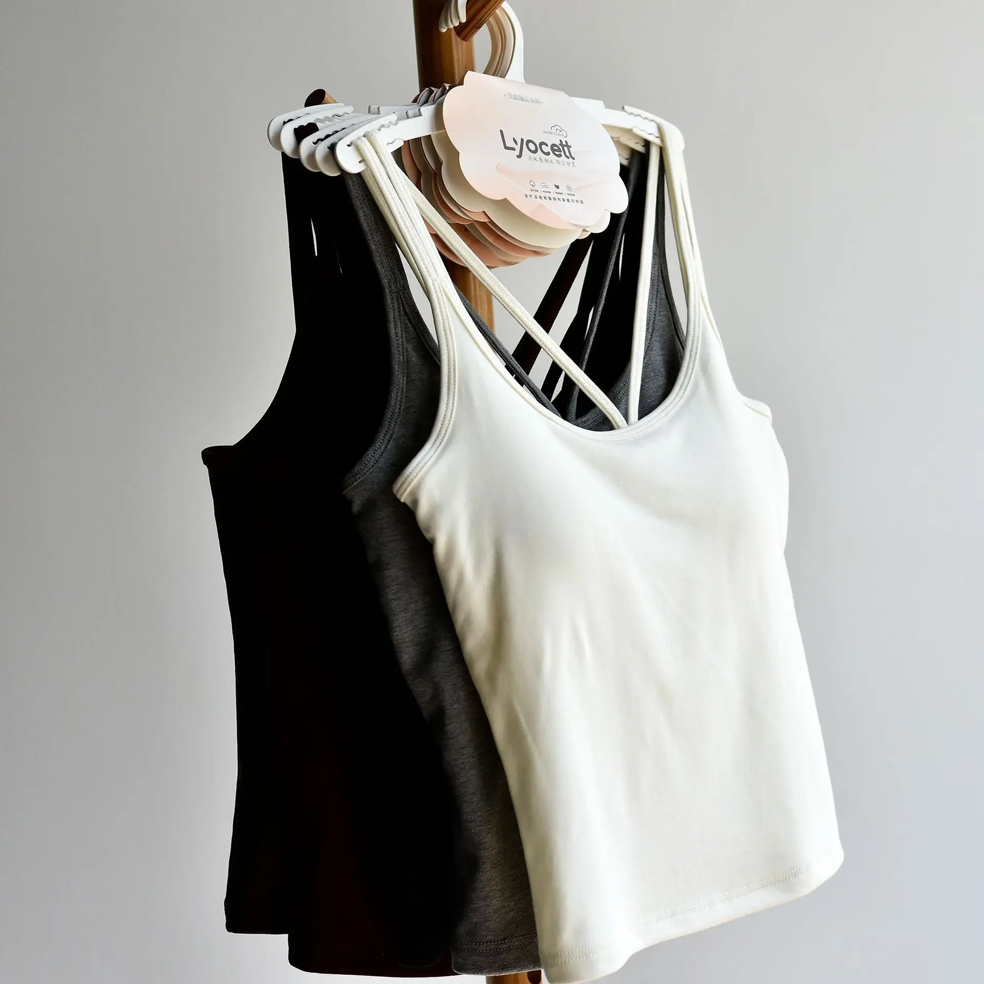 2025 New Women's Medium Warm Strap Solid Color Comfortable Shoulder Strap with Coaster Matte Medium Warm Strap Tank Top