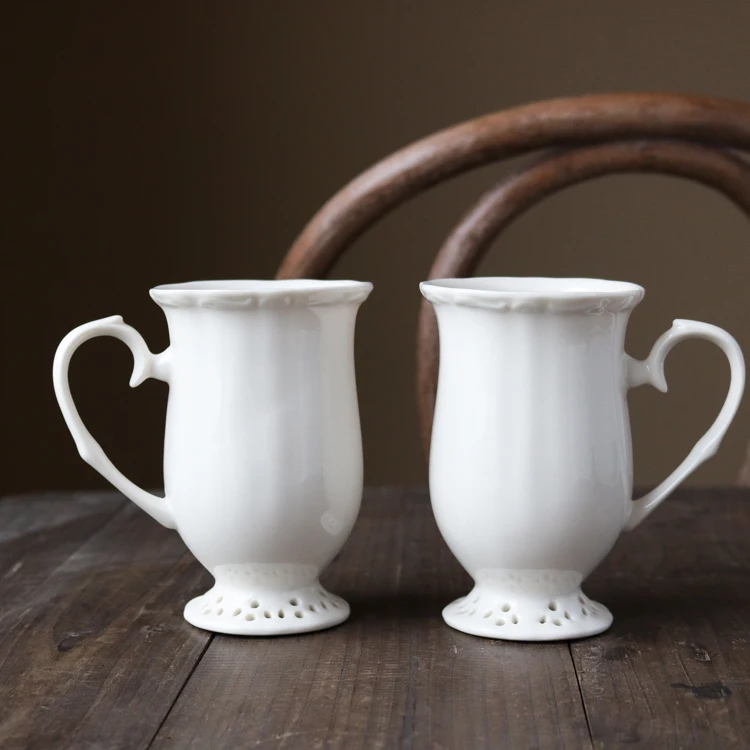 

Simple and Elegant White Lace Hollow Base Goblet/Coffee Cup/Tea Cup