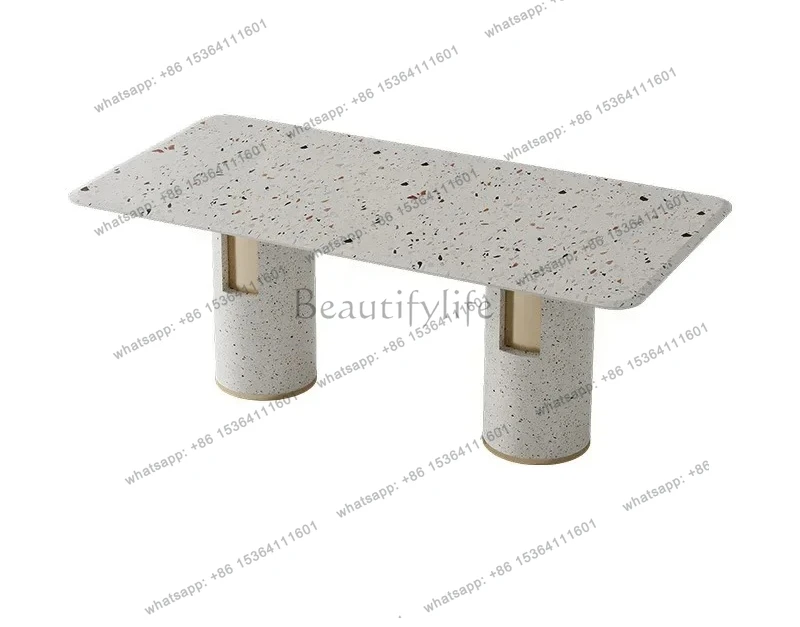 

LXFrench cream dining table household small apartment marble table rectangular designer style high sense