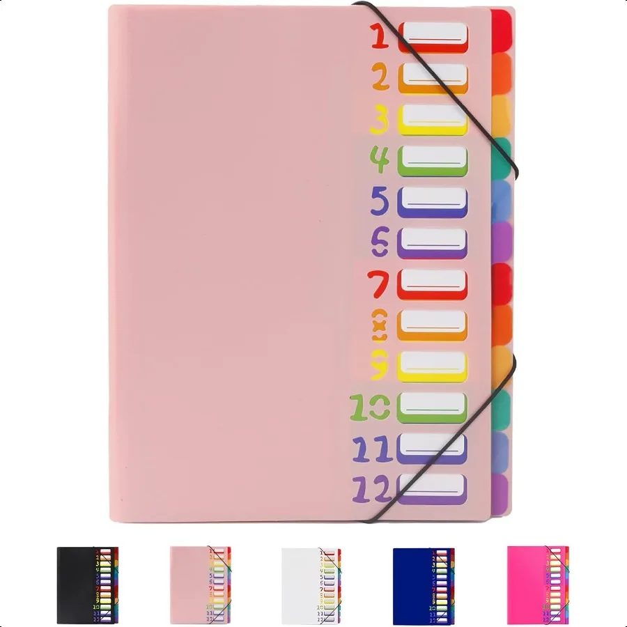 

24 Pockets Expanding File Folder OrganizerAccordion File Organizer A4 Letter Size Rainbow Tab for Home Office School Document O