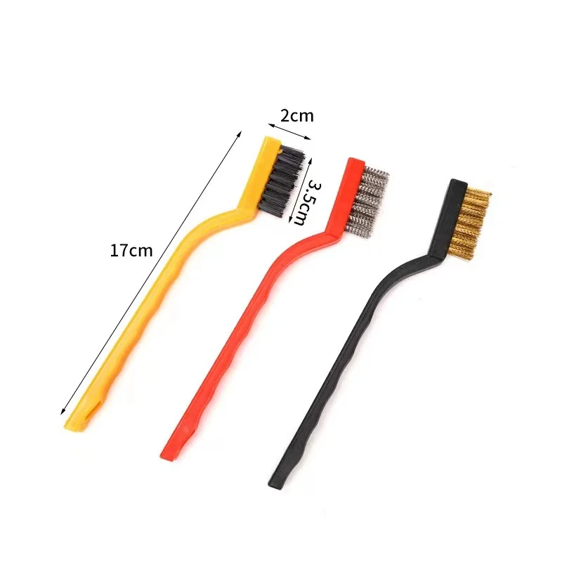 3Pcs Stainless Steel 7 Inches Brush Brass Cleaning Brush Polishing Rust Remover Metal Wire Burring Cleaning Tool Family