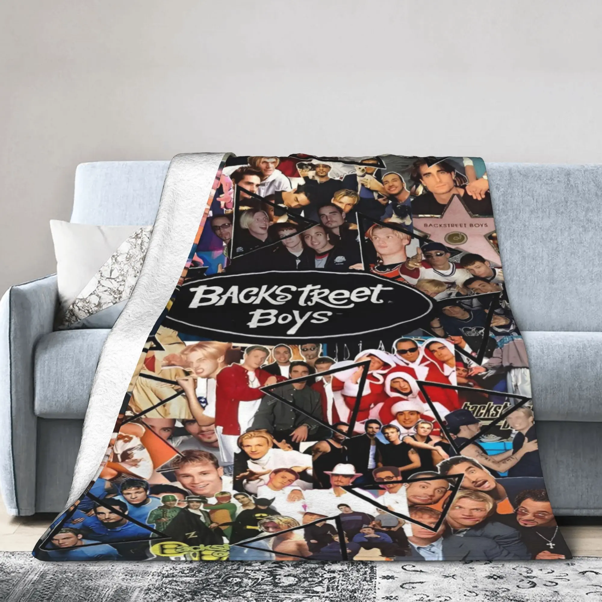 Backstreets Boys Music Blankets  Fleece Funny Warm Throw Blanket for Chair Covering Sofa Textile Decor