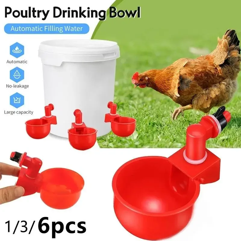 

Automatic Chicken Water Cup Waterer Bowl Kit Farm Coop Poultry Waterer Drinking Water Feeder for Chicks Duck Goose Turkey Quail