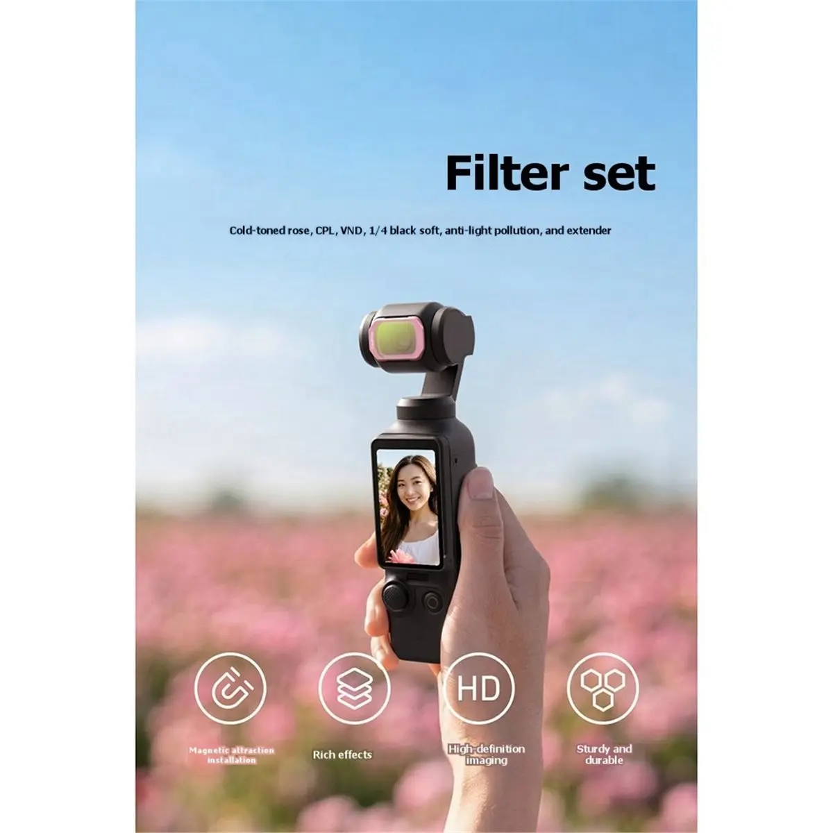 Camera Filter Kit for Pocket 4 3 CPL VND Filters Black Diffusion 1/4 Cool ROSE Wide Angle Lens Filter Accessories