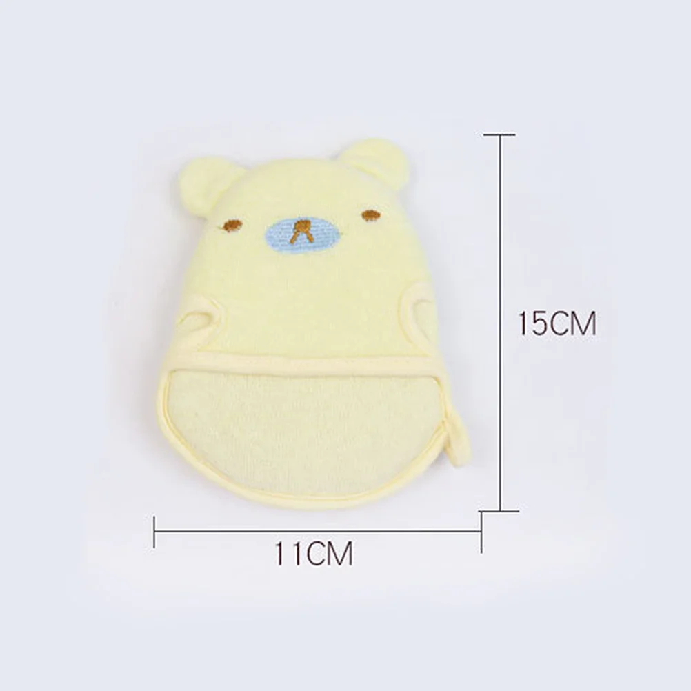 

Желтое детское банное полотенце с рисунком из мультфильма, скребок для душа для младенцев, мягкая губка для купания, отшелушивающее, массажное и очищающее средство