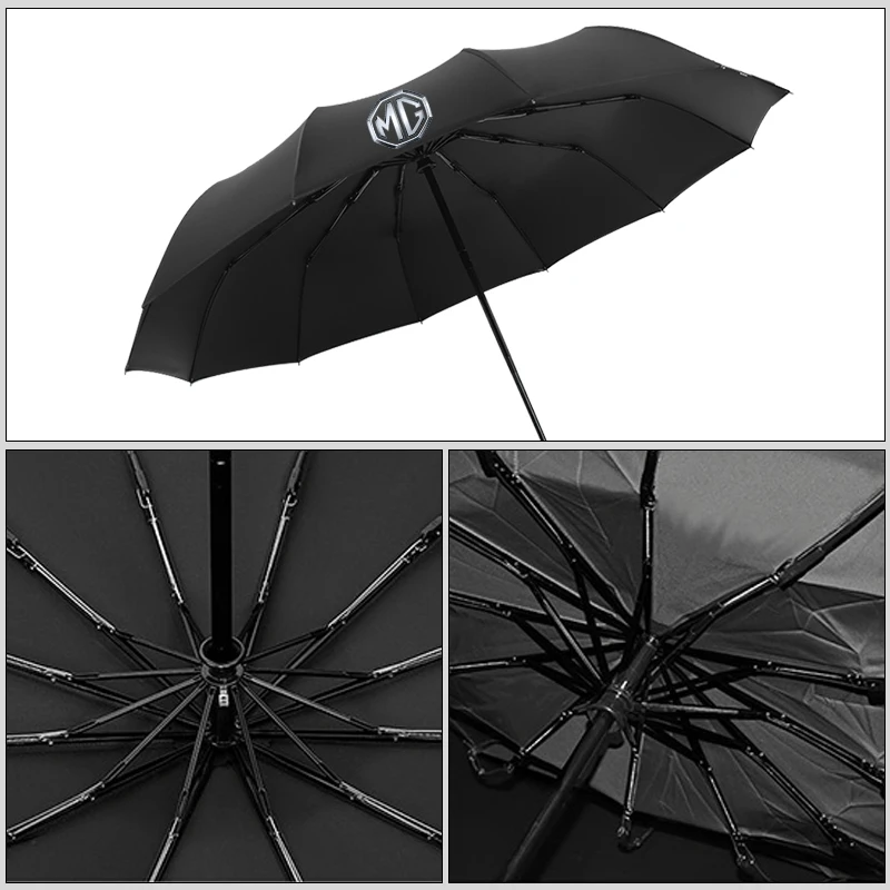 Car Logo Automatic Folding Windproof Sunshade Umbrella Auto Accessories For Morris Garages MG 3 5 6 7 HS ZS GS TF GT ZR RX5 RX8 - view 3