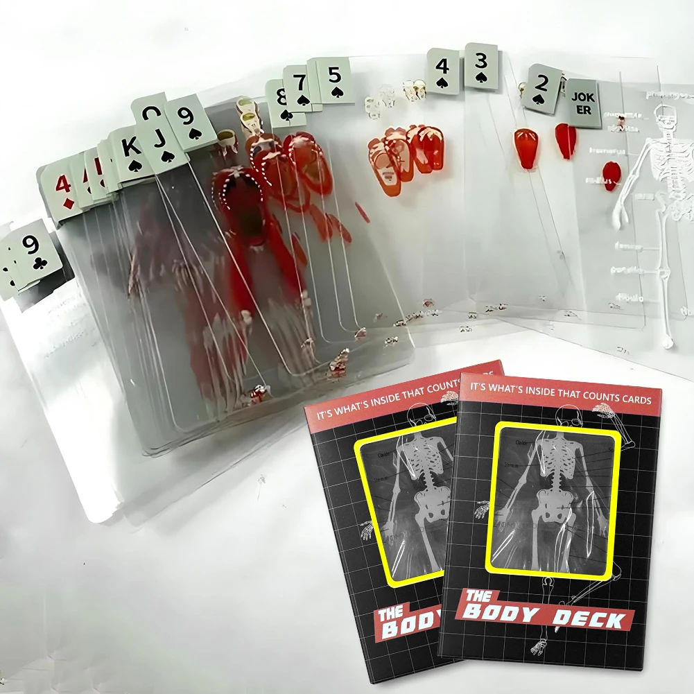 The Body Deck Cards Reusable Body Transparent Playing Cards Multi-Purpose Human Anatomy Playing Cards for Card Collectors