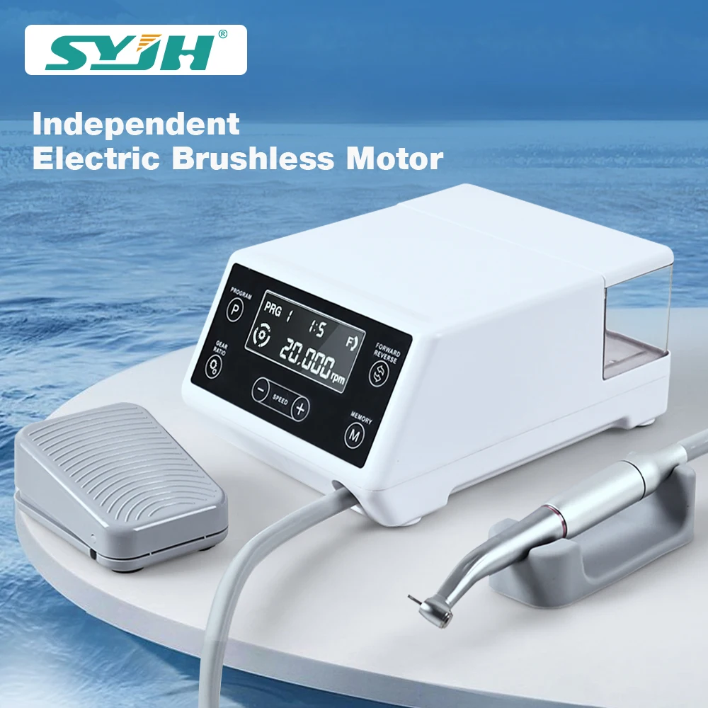 

New with Water Tank Dental LED Brushless Micromotor Wireless Foot Control for Contra Angle Speed Handpiece Dentist Equipment