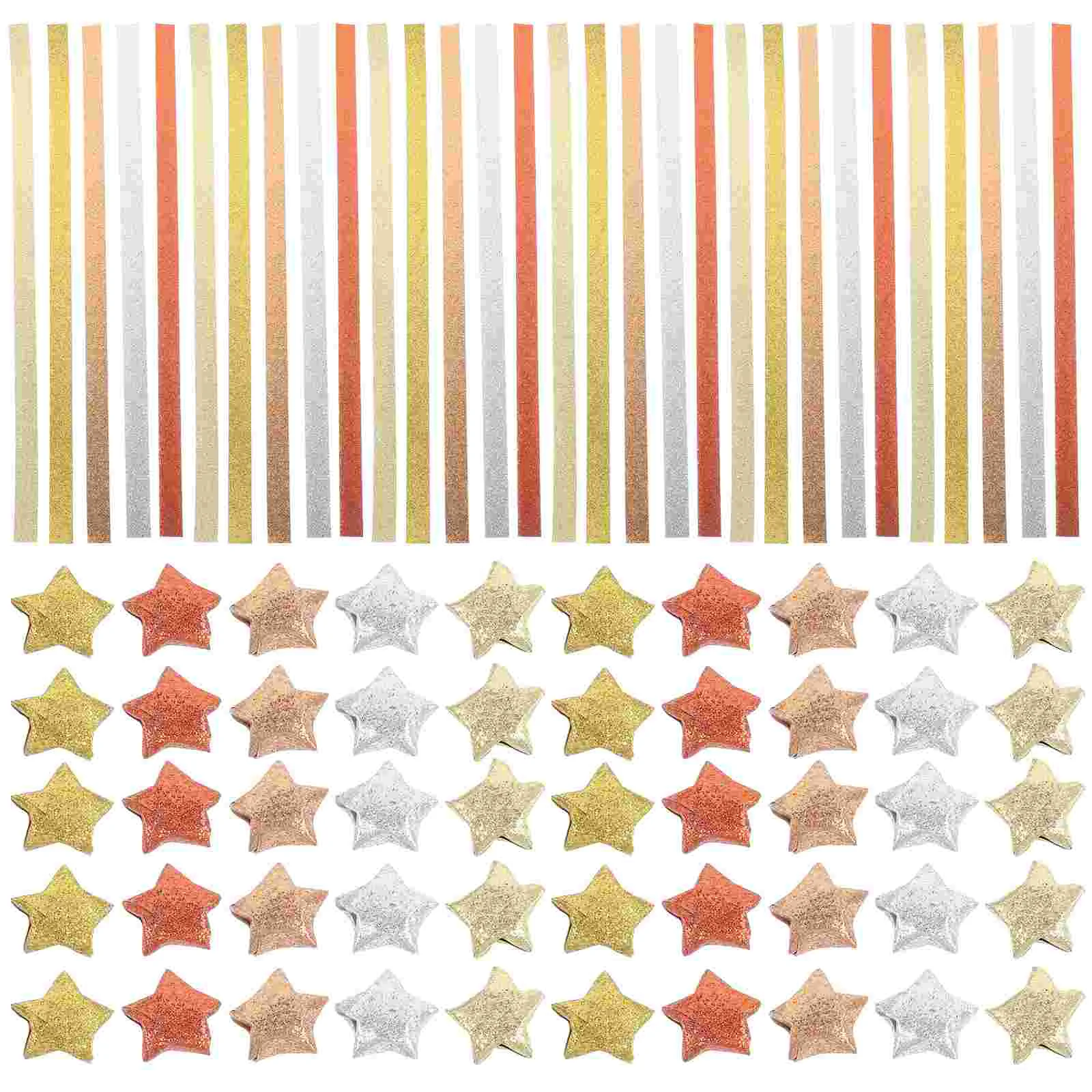 200 Uds. Tiras de estrellas de Origami Material de la suerte papel DIY polvo de oro plegable para niños