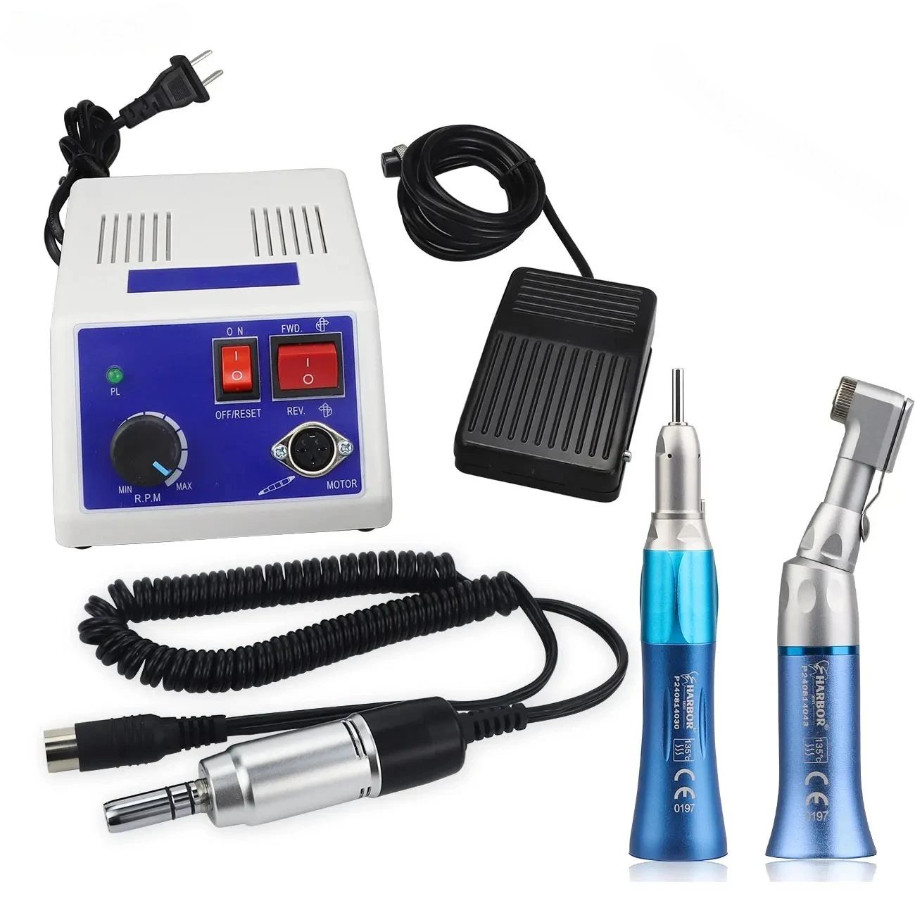 High Speed 35000RPM Dental Strong Micromotor Handpiece Polishing Pen Compatible with Marathon Motor Unit for Dental Metal Polish