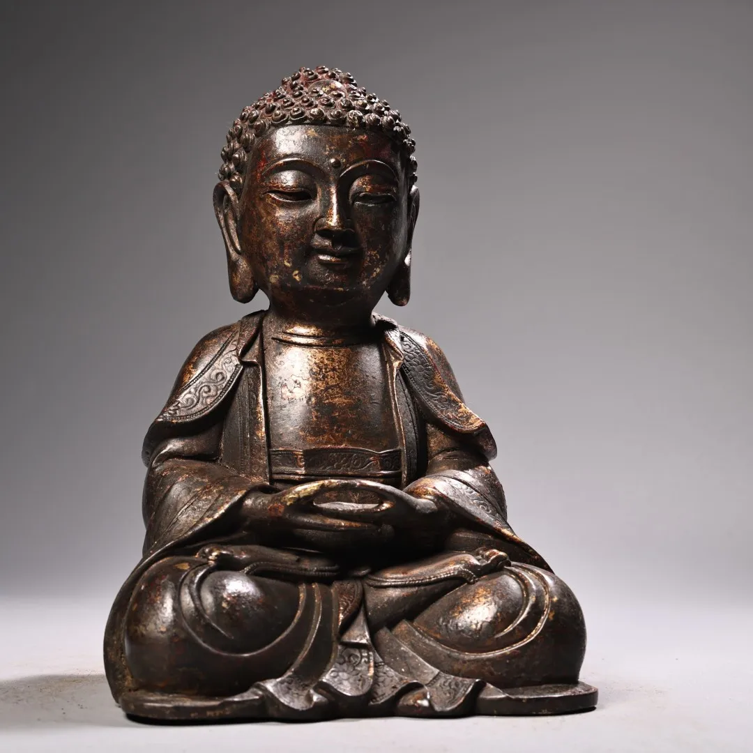 Solid Copper Gilded  Statue High Relief Carving Bronze Buddha Sculpture Home Worship Decor Ornament